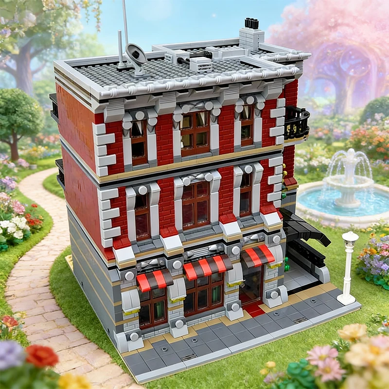 ตัวต่อ 3761 ชิ้น ร้านพิซซ่าแบบโมดูลาร์ MOC ตัวต่อแบบปรับแต่งได้ โมเดลตัวต่อสร้างสรรค์ ของเล่น DIY ของขวัญวันเกิด