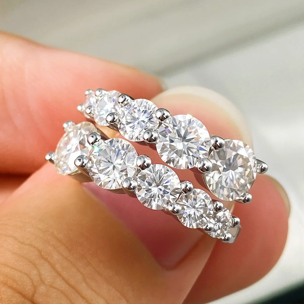 Obrázek 3: COSYA plný moissanite prsten pro ženy S925 stříbro 18K zlato 10uo klenot gradiant diamant nastavitelný otevřený svatební pás jemný šperků dar