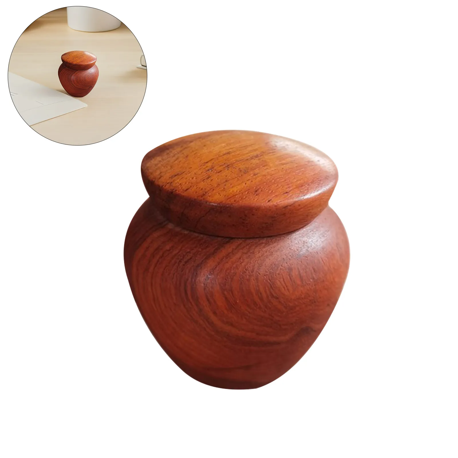 2Pcs Mini Sealed Urns Small Wooden Keepsake Urns Human Ashes Pet Hair Memorial Cremation Ash Containers Small Urn