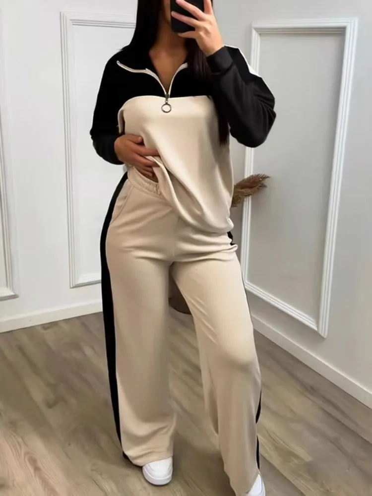 Set da donna da 2 pezzi 2025 Nuovo arrivo Autunno Inverno Set coordinati Set da due pezzi Top a maniche lunghe e pantaloni Abiti Abiti Abbigliamento