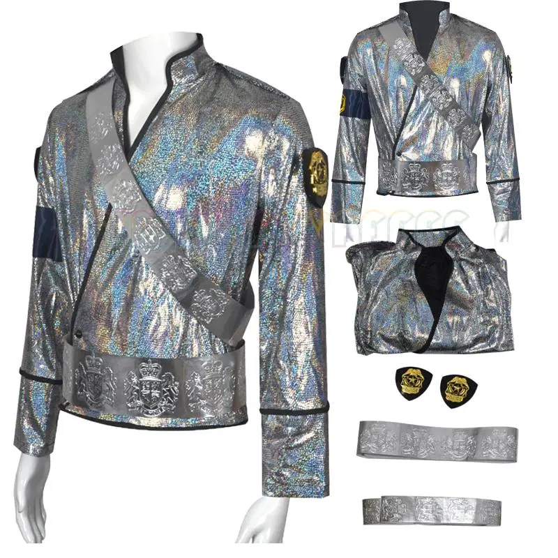 New POP Michael MJ stage performance cosplay costume Halloween Easter fantasy dress up gift performance leather jacket