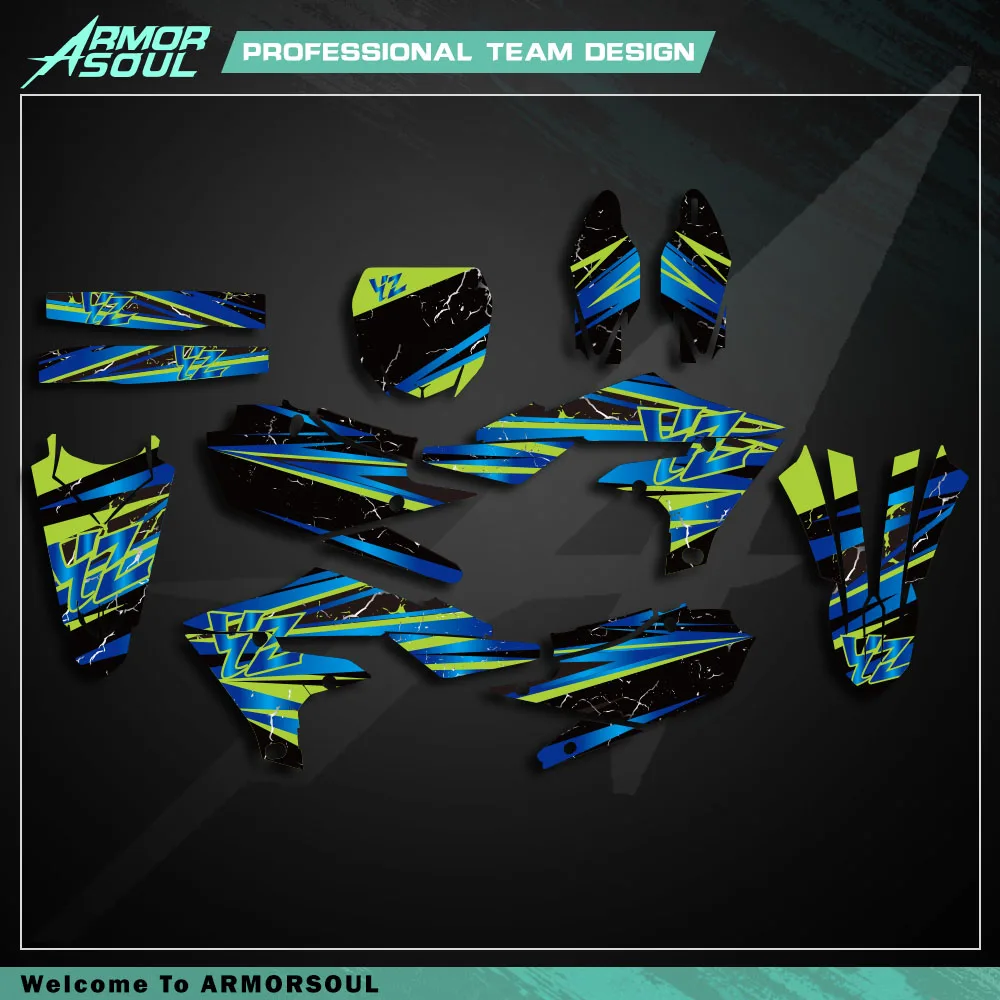 Para Yamaha YZ450F YZF450 2018- 2021 2022 YZ250F YZF250 2019 2020 2021 2022 2023 Kit de pegatinas gráficas para motocicleta personalizado