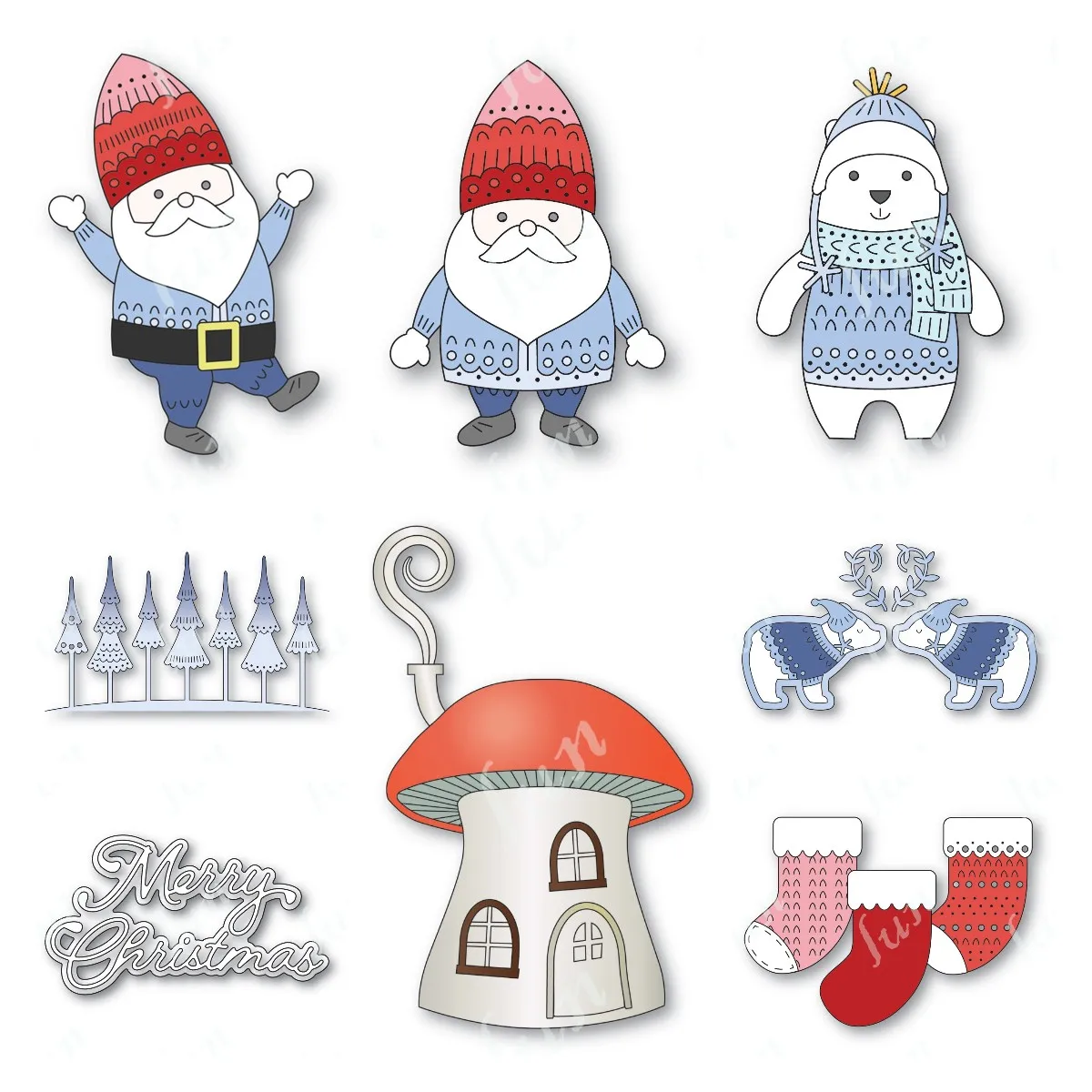 

New Christmas Series Metal Cutting Dies DIY Scrapbooking Paper Card Craft Embossing Template Happy Holidays Sentiment Die Set