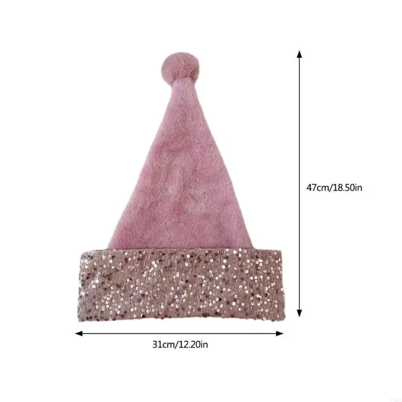 P88A หมวกซานต้าคริสต์มาสพร้อมหมวกปีกขนยาวอุปกรณ์คอสเพลย์ปาร์ตี้ปีใหม่