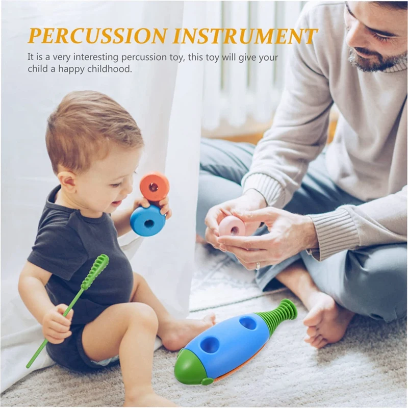 Musical Instrument Wooden Fish Musical Toy Children's Toys Musical Instruments Wooden Playset Hand Music Percussion Toys