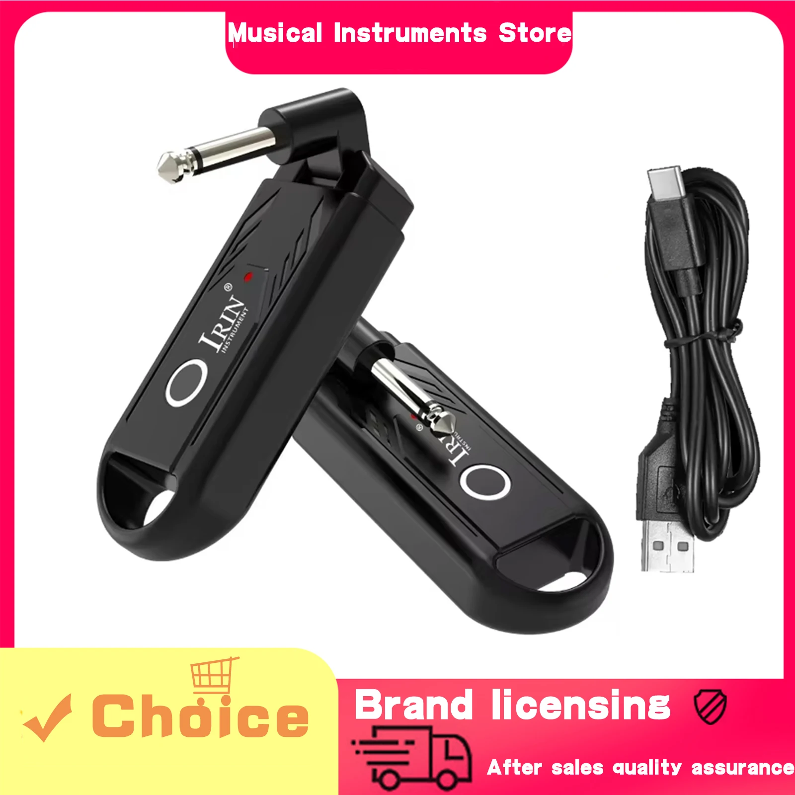 

IRIN Guitar Transmitter Receiver UHF Channels Guitar Rechargeable Wireless System Audio Wireless Transmitter Guitar Part