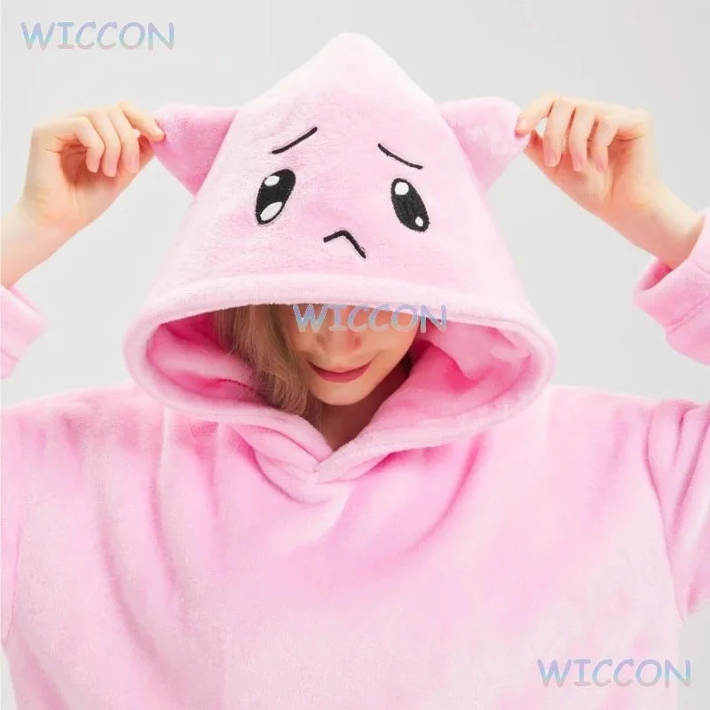 25COSAme KAngel Cosplay Piyama Hoodie Merah Muda Game NEEDY GIRL OVERDOSE Piyama Merah Muda KAngel Di Depan Komputer Setelan Cosplay