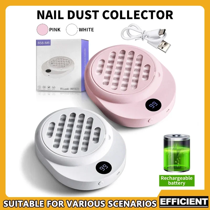 

Мини-пылесос для дизайна ногтей на батарейках, бесщеточный, бесшумный, пылевой фильтр, шлифовка и удаление ногтей, пылесборник