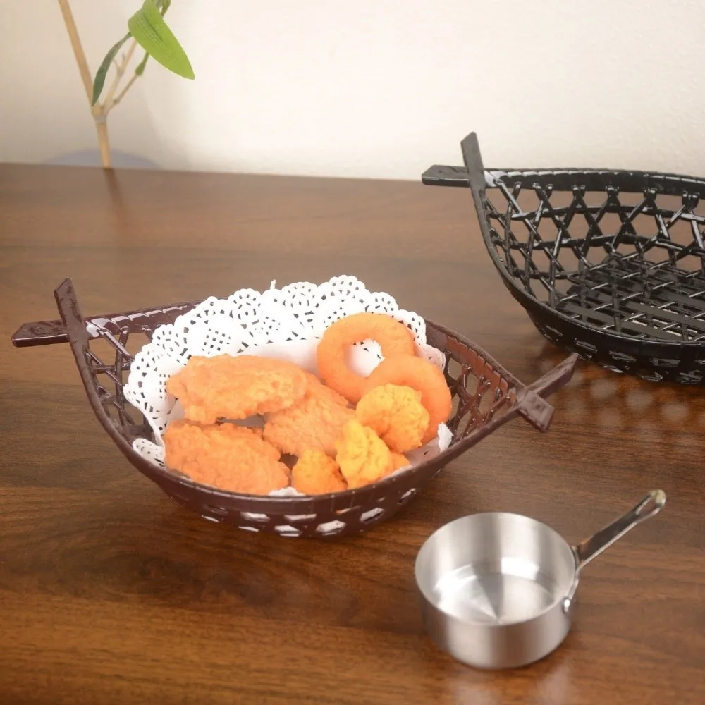 Lightweight Japanese-Style Plastic Fish-Shaped Basket Stackable Decorative Fried Food Basket Large Capacity Tempura Basket Candy