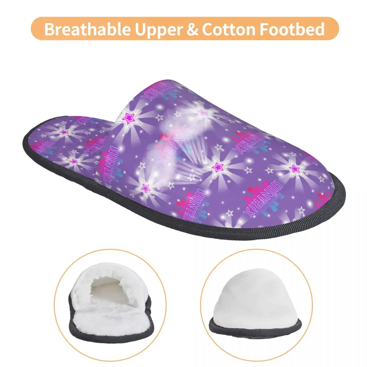 Zapatillas de casa con estampado personalizado de Kpop Hunter Demons para mujer, pantuflas mullidas de espuma viscoelástica Huntrix cálidas y acogedoras, zapatos para interiores y exteriores