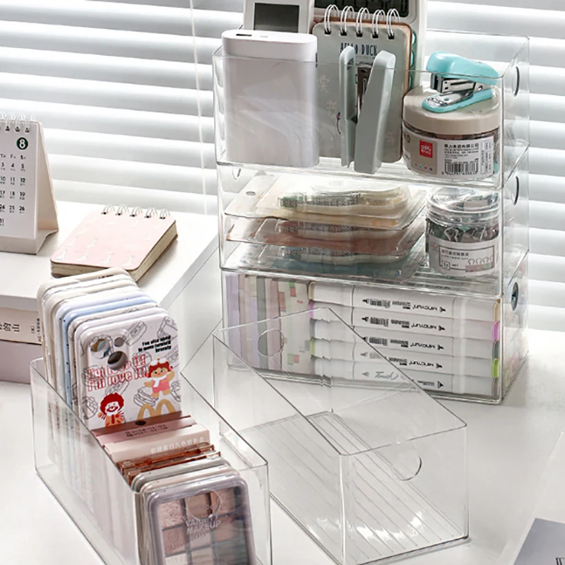 PP Data Cable Organizer Case Charger Storage Box Transparent Desktop Storage Case Moisture-proof Card Organizer Home Supplies