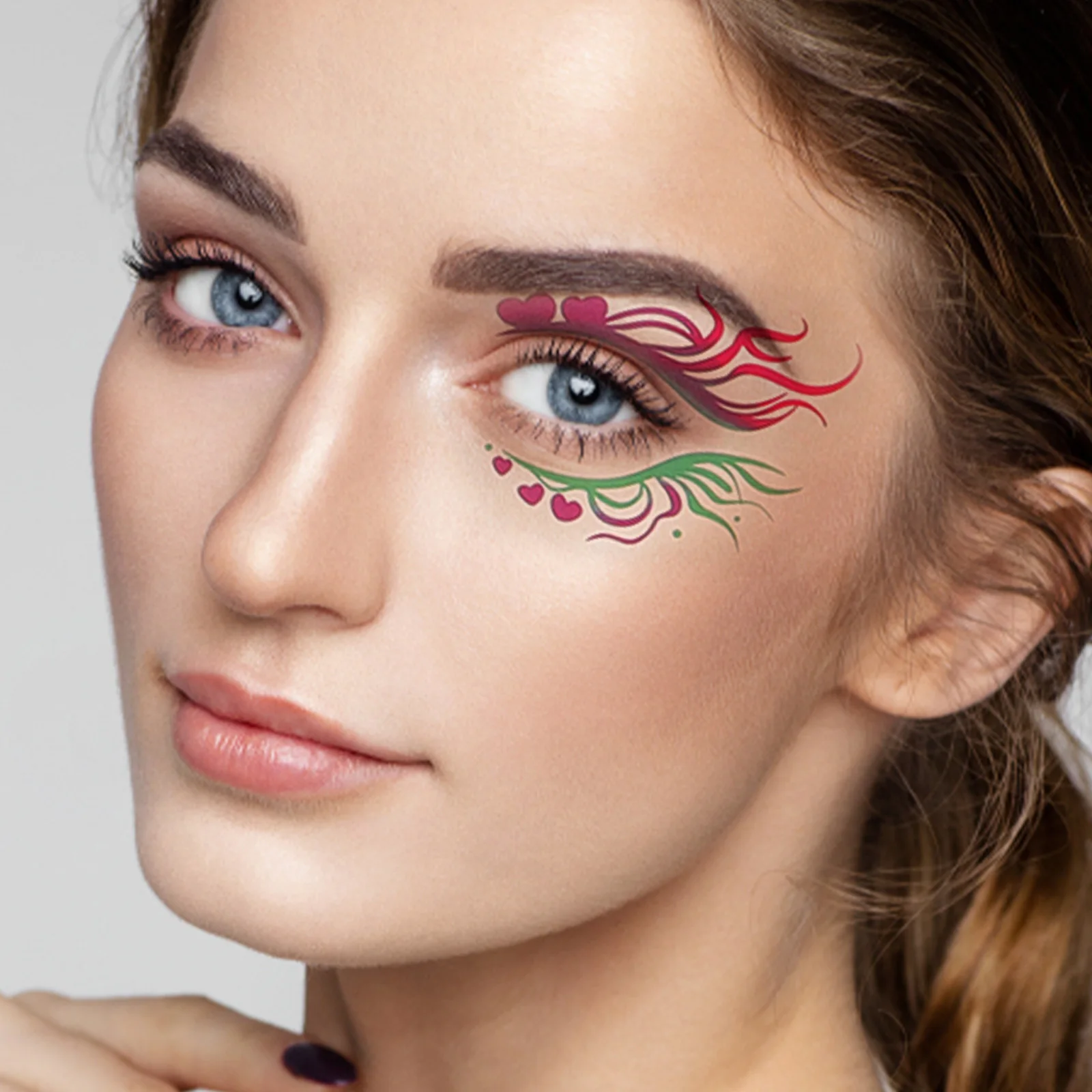 

10 Sheets Face Decoration Stickers Reusable Eye Tattoos for Women Festival Rave Halloween Face Art Beauty