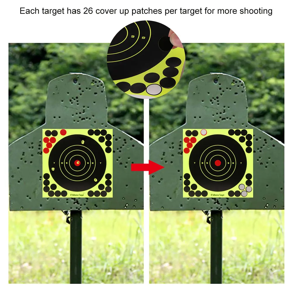 Color Splash Flower Target for Reactivity Aim, Adhesive Stickers, Lightweight Shoot, Durable, 8 in, 10PCs per Lot