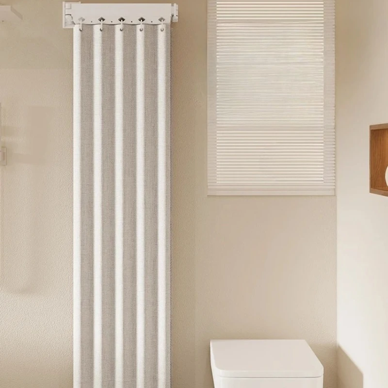 

‌Invisible Collapsible Shower Curtain - Magnetic Space Saving Waterproof, Wet Dry Separation & No Rod Rust-Free