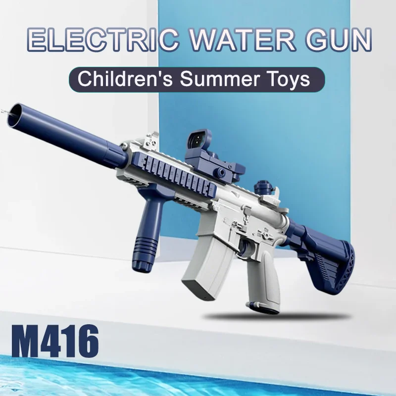 

M416 Water Gun Electric Pistol Shooting Toys Full Automatic Summer Water Gun Battle Beach Outdoor Entertainment Children's Toys