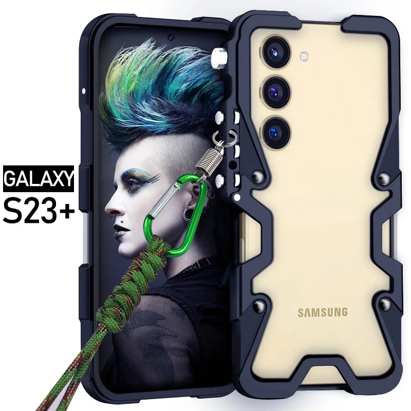 Luxury Armor Metal Aluminum Phone Bumper For Samsung Galaxy S25 S24 S23 S22 S21 + FE Ultra Cover Mechanical Purely Handmade Case