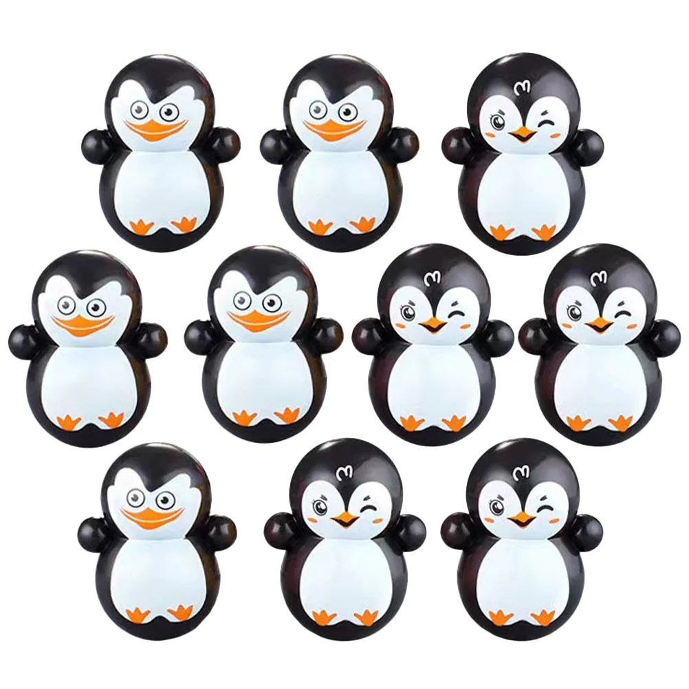 50 Pcs Tots Toys Desktop Tumbler Xmas Ornament Tabletop Plaything Christmas Decor Plastic Baby Cartoon