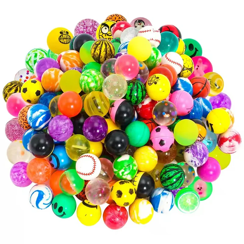10-100PCS Random Mix Color 25mm Bouncy Ball Fun Elastic Toy Balls Party Favors Goodie Bag Fillers School Stress Relief Games ZYF