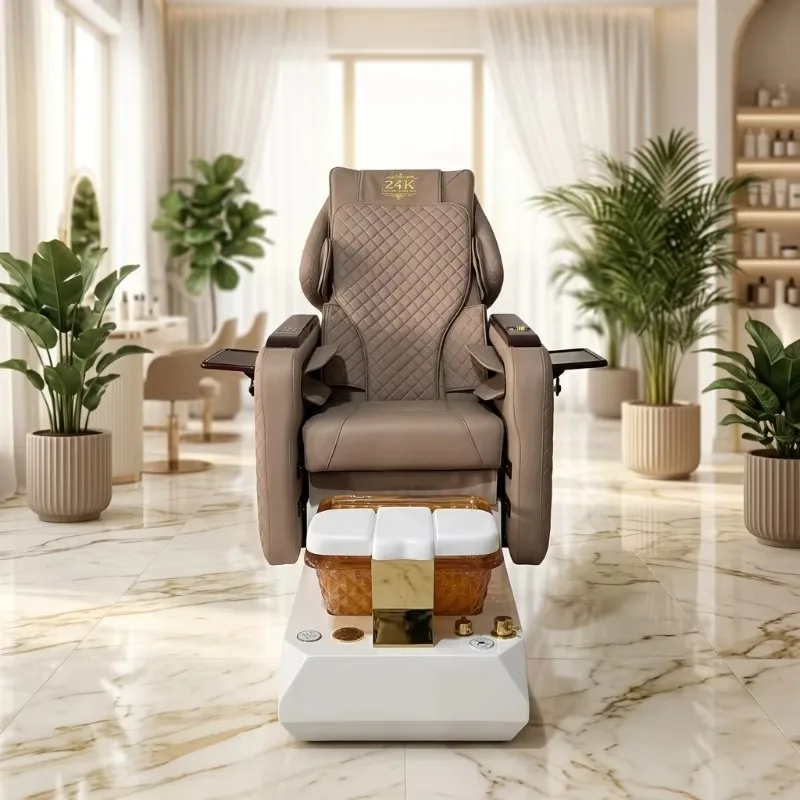 Premium Pedicure  with Mist Therapy & Wireless Charger, Electric Recline Back & Full Back Massage Custom Salon Foot Care Chair