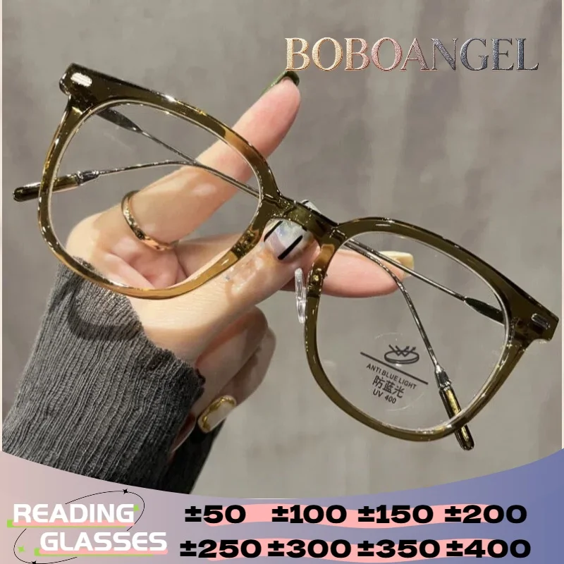 

BOBOANGEL Brown Round Anti Blue Light High Quality Reading Glasses Women Optical Eyeglasses Customization Progressive Lenses