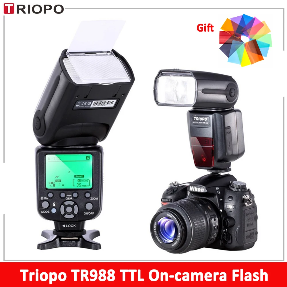 TRIOPO Flash TR988 TTL HSS On-camera Flash High Speed Sync Speedlite for Canon Nikon 6D 60D 550D 600D D700 D800 DSLR Camera