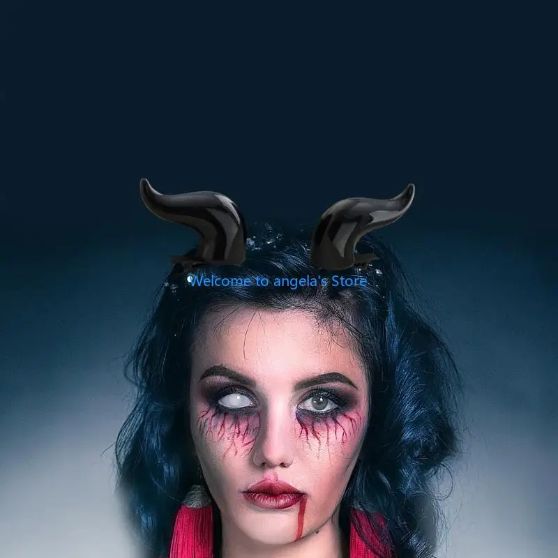 X4YC disfraz fiesta Halloween, conjunto con rizador con cuerno, juego rol, pasadores para tocados para