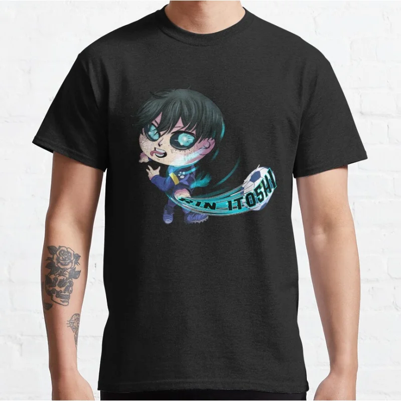 

Rin Itoshi Team Blue Lock Soccer anime football manga sports T-shirt for men large size Adult Tops S-6xl otaku streetwear