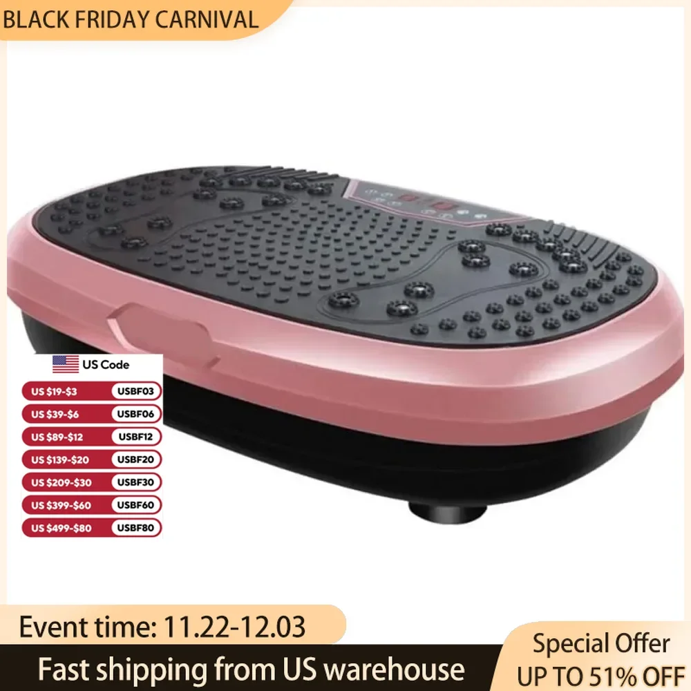 Fitness Vibration Plate - Whole Body Vibration Platform Exercise Machine - Home & Travel Workout Equipment for Weight Loss