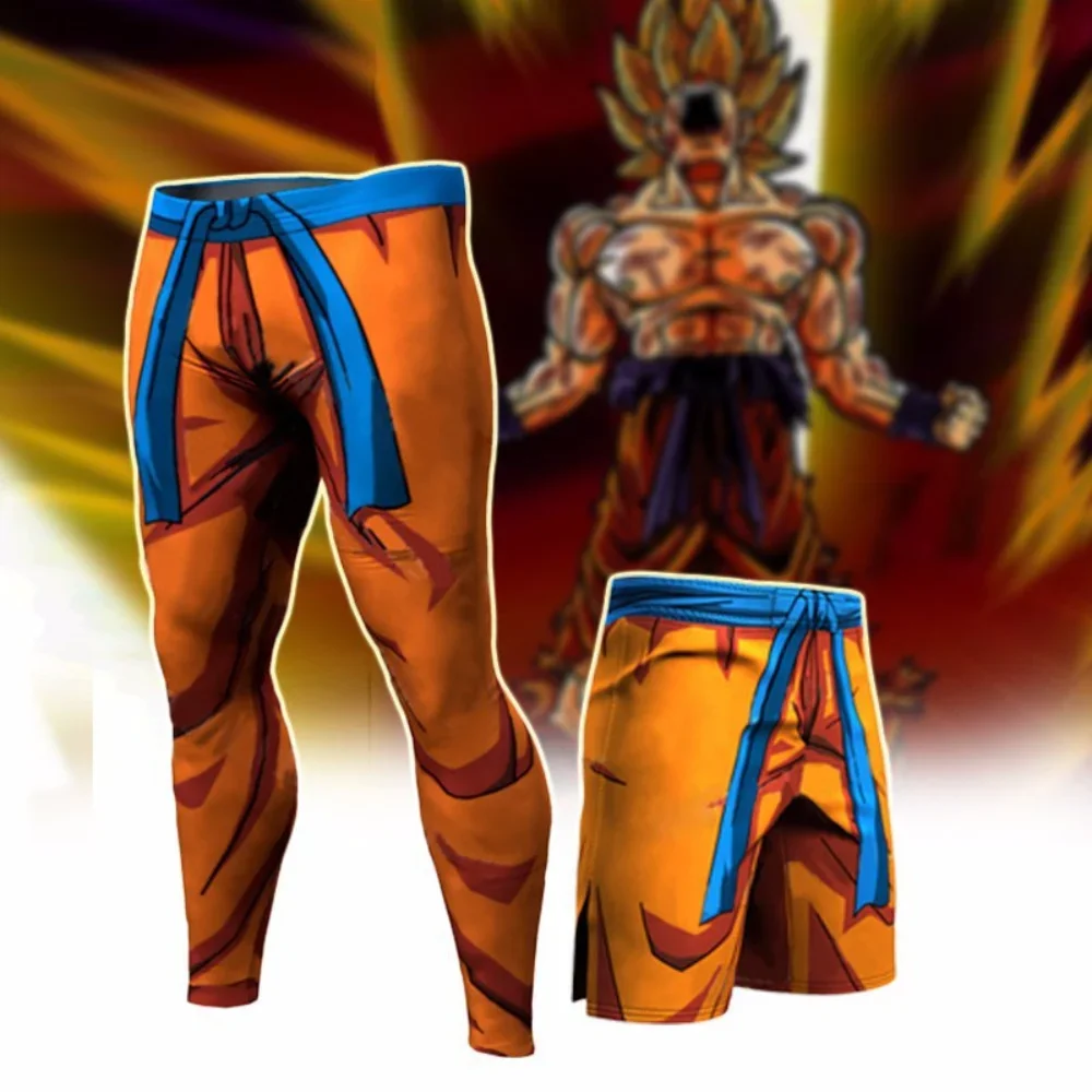 Camisas de compresión de secado rápido para culturismo para hombres, camisetas de Goku de Anime de Dragon Ball Z, camisetas de manga corta para