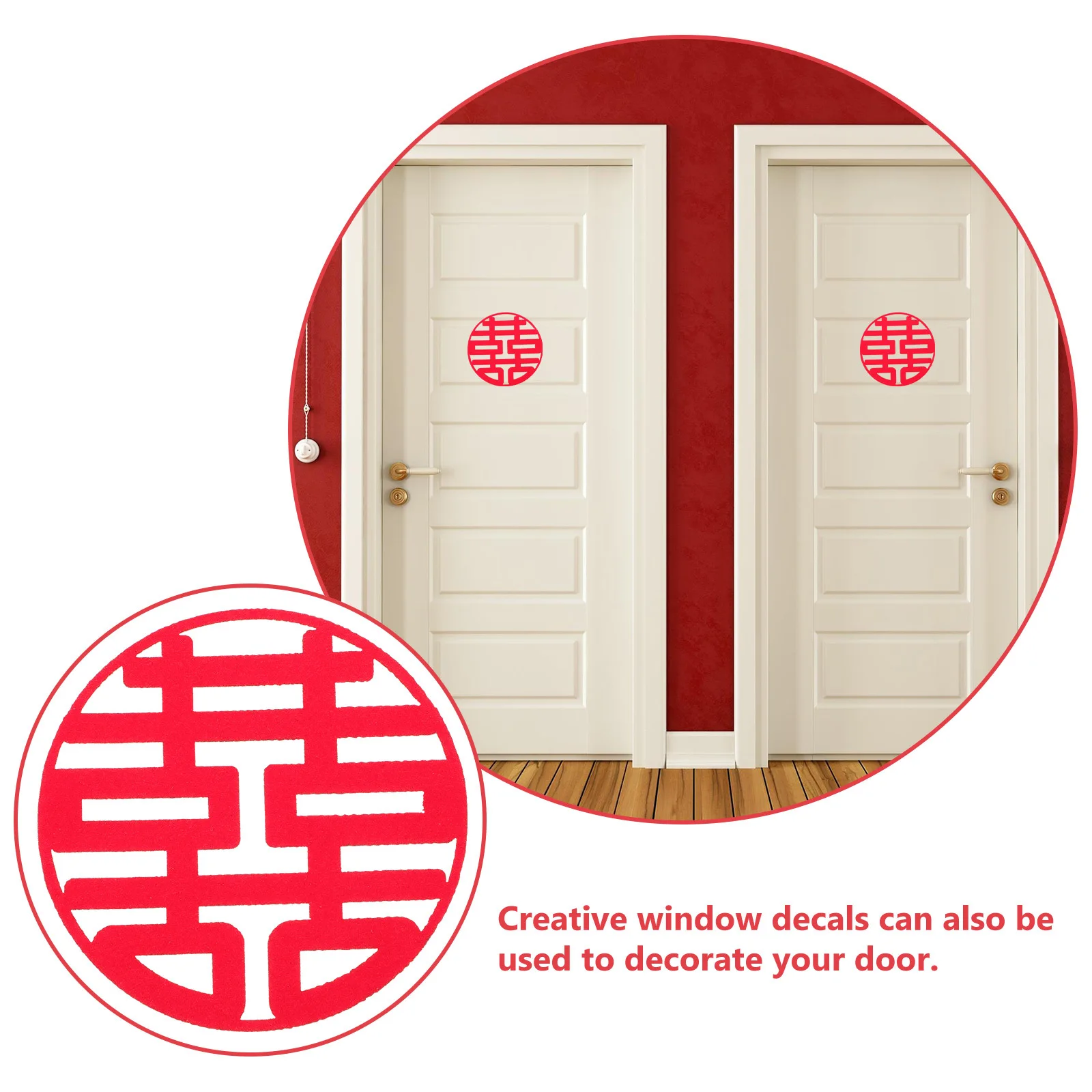 

30Pcs Xi Wedding Stickers Red Non-Woven Chinese Paper-Cut for Door Window Wall Decor Happy Festival Marriage Celebration