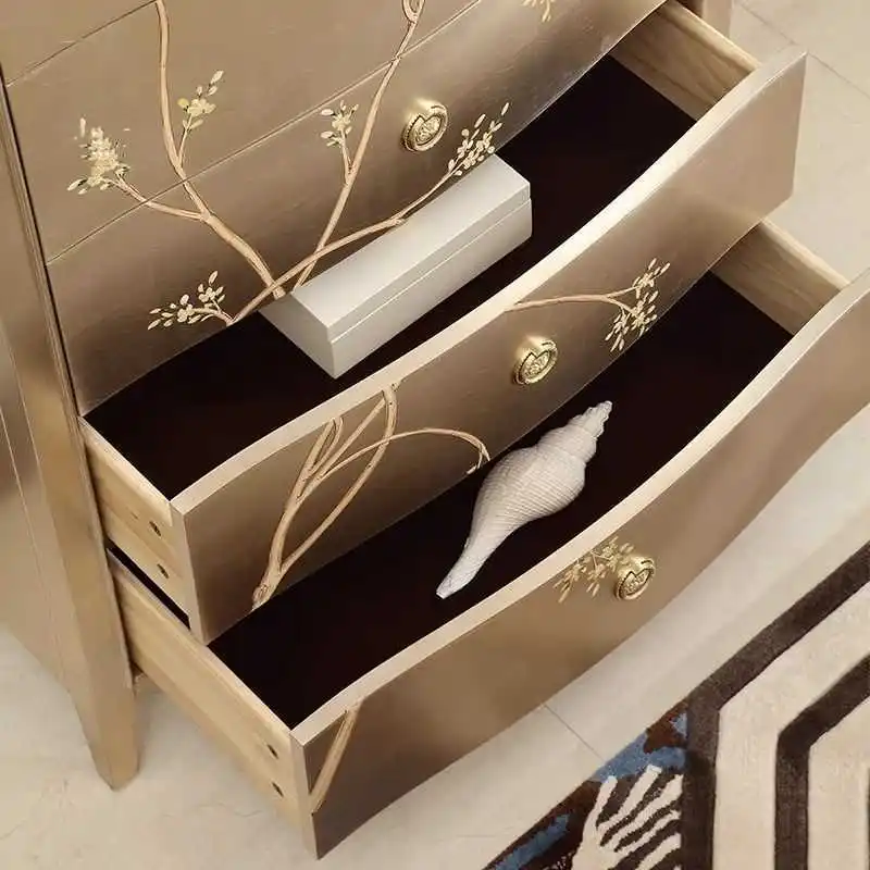 of drawers solid wood painted bedroom drawer cabinet art decoration locker integrated storage cabinet against the wall