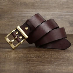 Ceinture en Cuir de Vache group pour Homme, Accessoire de Luxe Épais avec Trou Roulant, pour un Usage Lisse