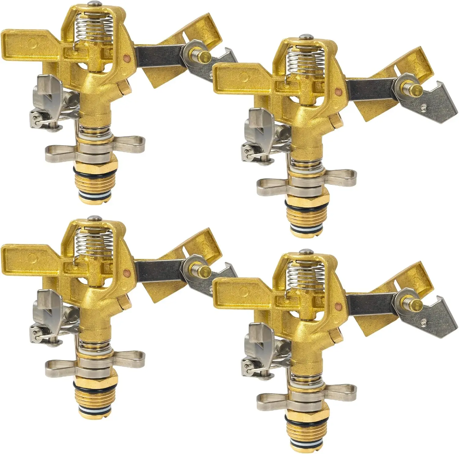 

1/2 Inch Brass Impact Sprinkler, Heavy Duty Water Sprinkler Head, Adjustable 0-360 Degree Coverage Pattern, Watering Sp