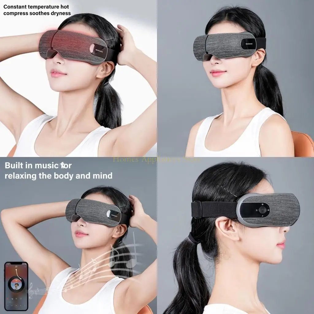

D0AB Eye Massager with Heat Bluetooth-compatible Music Christmas Birthday Gifts for Women Men Heated Eye Mask for Migraines