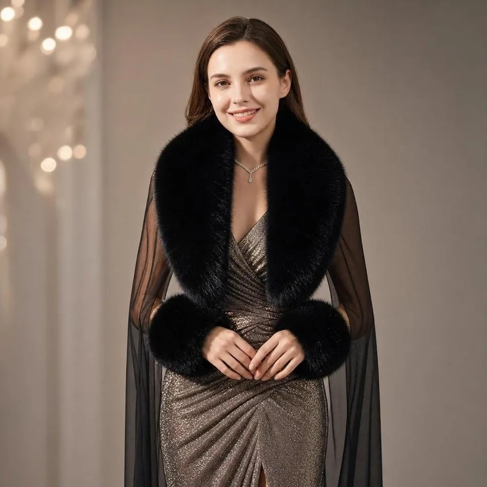 warm-texture-faux-fur-scarf-shawl-soft-touch-lightweight-collar-cuffs-set-comfortable-detachable-neck-warmer-evening-date