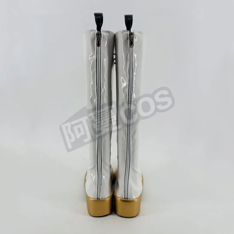 Rumi White Boots KPop Demon Hunters Dance Outfit Shoes Cosplay Shoes Adult Kids Halloween Carnival Shoes