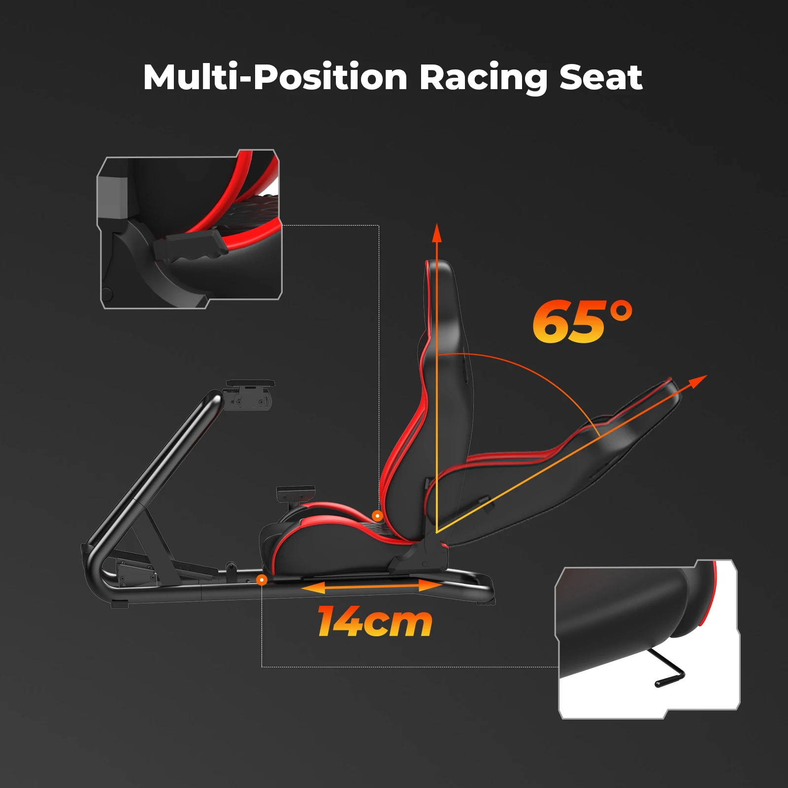 Racing Simulator Cockpit Stand for Logitech G923/G920/G29 & Thrustmaster-Heavy Duty Steel Construction English