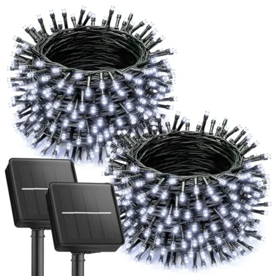 Solar String Lights for Outside, Each 46Feet 120 LED Solar String Lights Outdoor with 8 Modes, IP65 Waterproof Solar Lights for