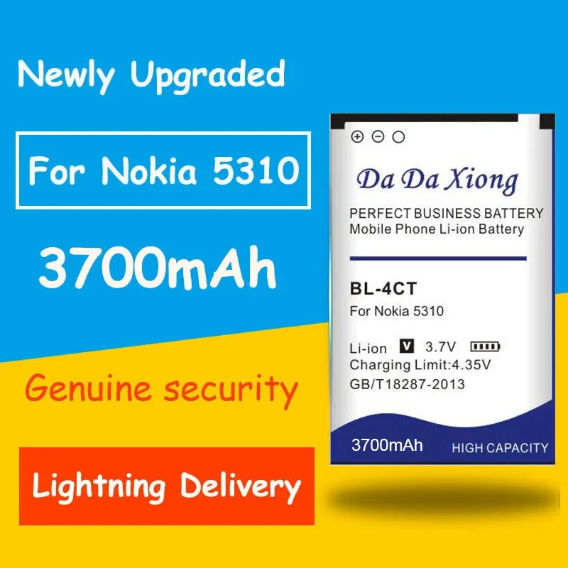 Full Protection And Safety 3700mAh BL-4CT BL4CT High Capacity Li-ion Phone Battery For Nokia 5310 5630XM 7212C 7210C 6600F