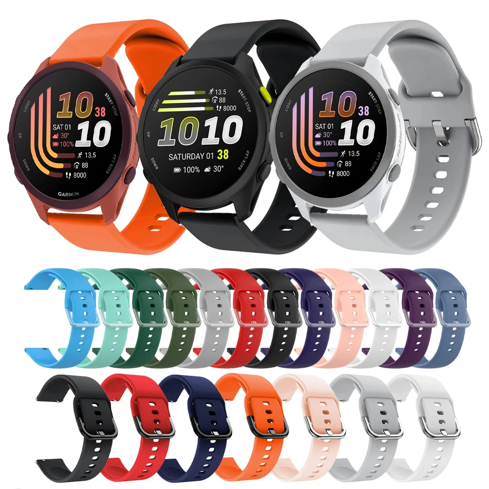 Silicone 20mm 22mm Watch Band for Garmin Venu 4 3 2 Sq2 strap Forerunner 570 265 255 170 165 Music Vivoactive 6 5 Sport Bracelet