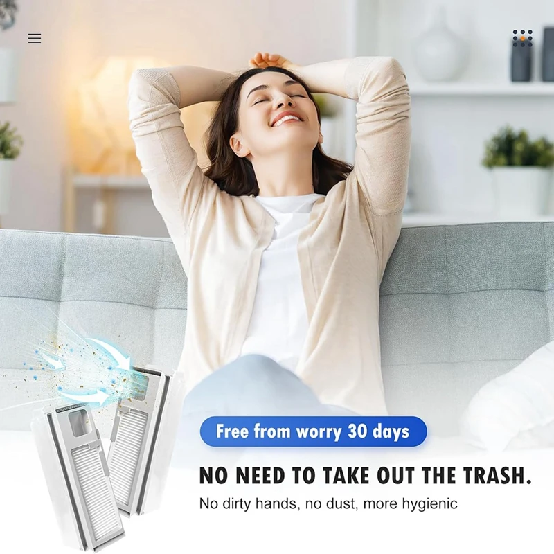 Sacchetti per la polvere usa e getta da 4 pezzi con filtro HEPA per NARWAL freno X Ultra Robot Vacuum, 1L Large Dust Bag Replacmenet