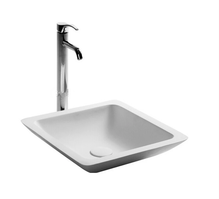 Rectangular Resin Acrylic Counter Top Sink Vessel Solid surface Stone cloakroom Vanity Colored  Wash Basin  3858-480A