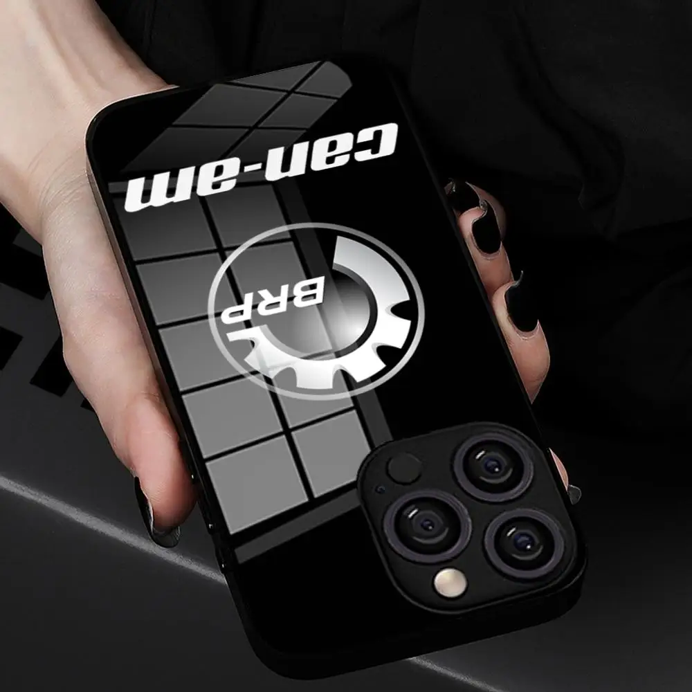 حافظة هاتف Can Am Can-am Team من الزجاج المقسى لهاتف آيفون 17 16 15 Pro Max 14 13 12 Mini Plus حافظة هاتف سامسونج S25 S24 Ultra