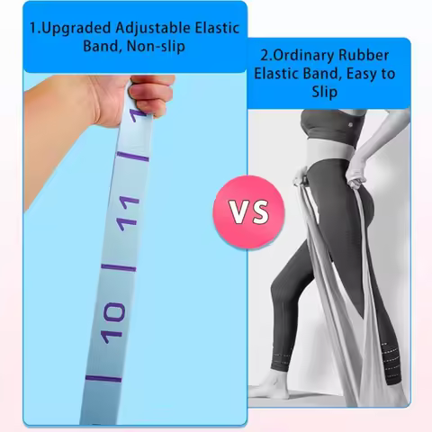 8/10/12 Grid Yoga Stretch Band Flexible Adjustable Digital Resistance Band Multi-stage Stretching Training Belt