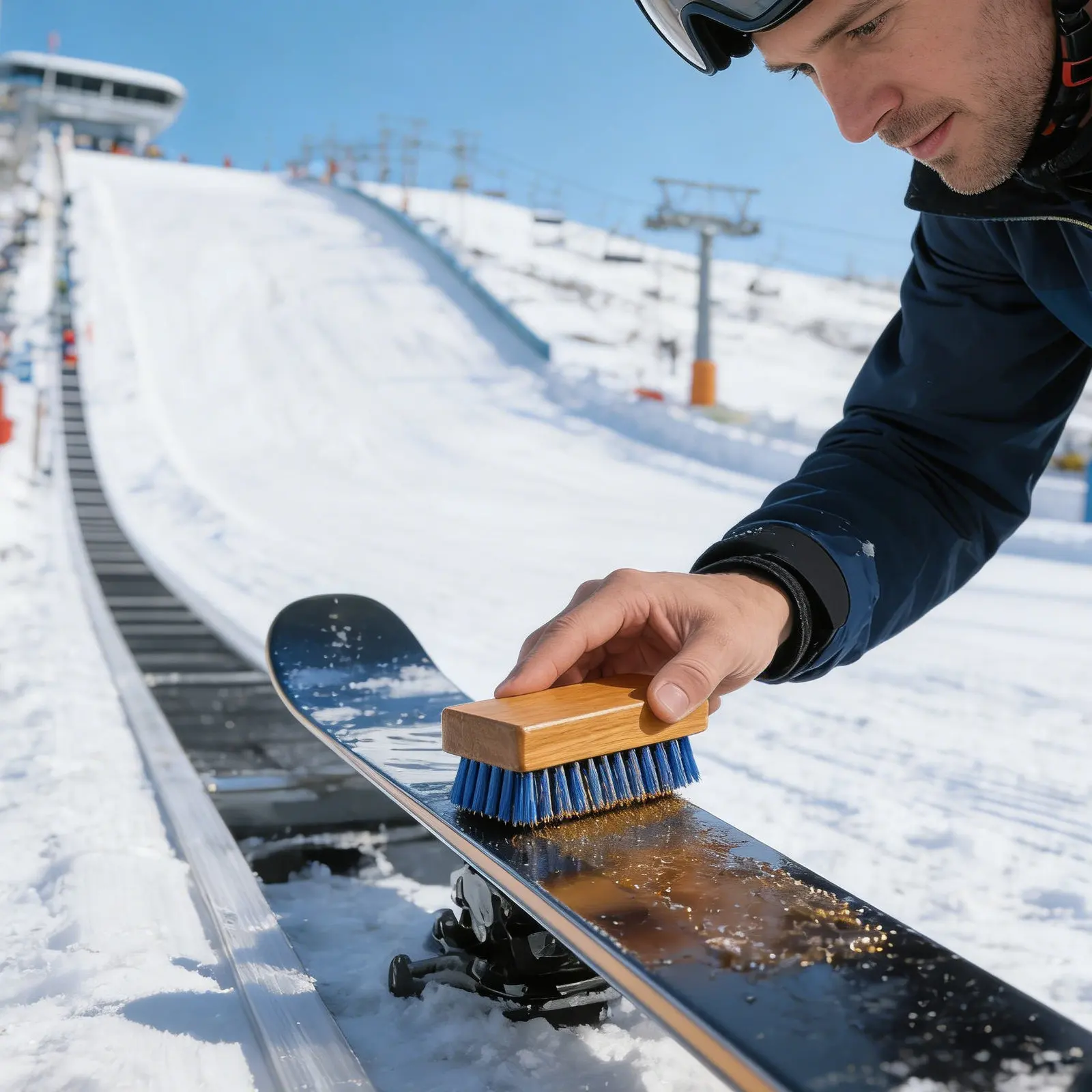 

Ski Wax Brush Snowboard Tuning Tool Brass Nylon Bristles Ergonomic Wood Handle Non Slip Ski Cleaning Polishing Brush