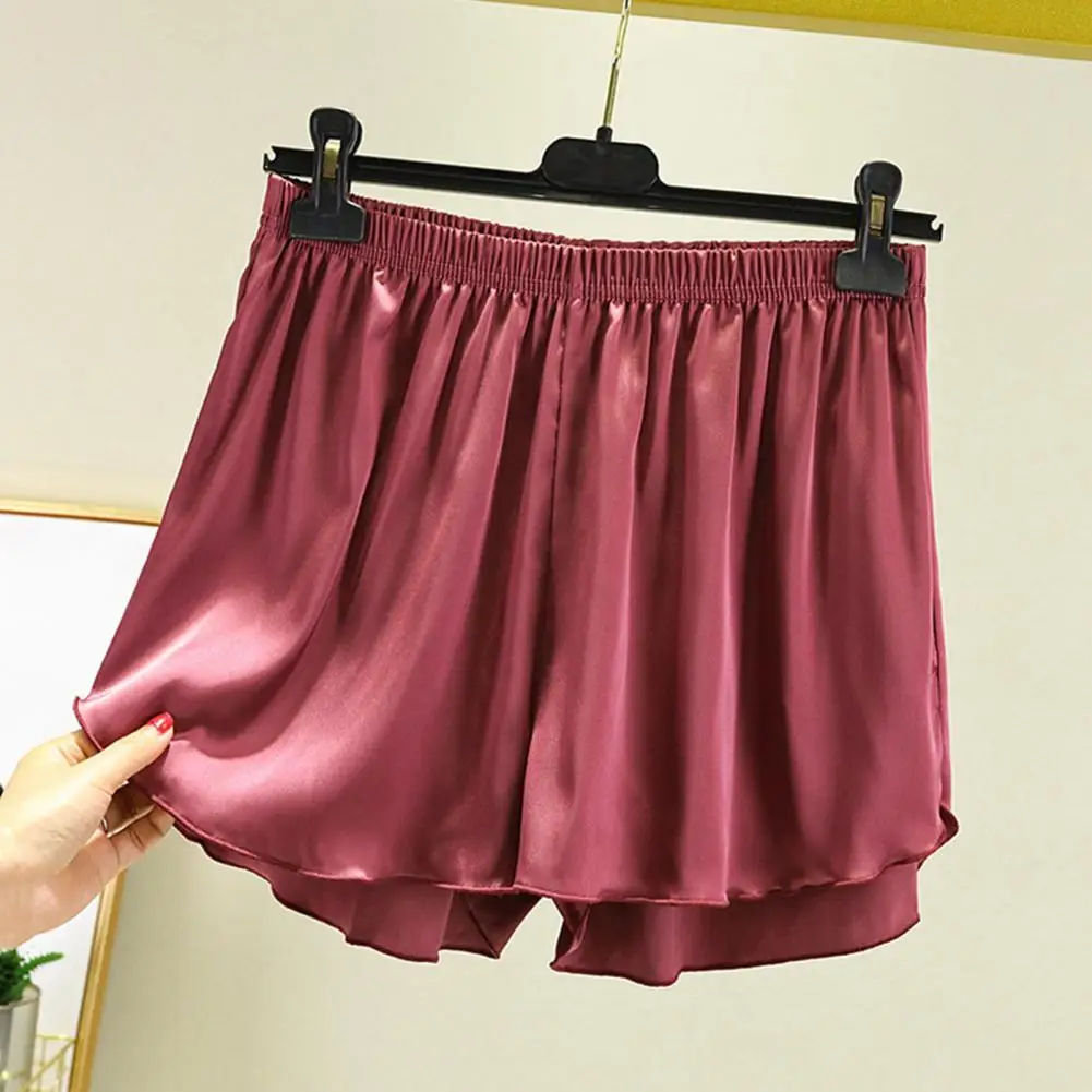 Versatile Sportswear Shorts Women Lounge Pajama Shorts Stretchy Ruffles Hem Sleep Bottoms Shorts for Home Yoga Short pants 90