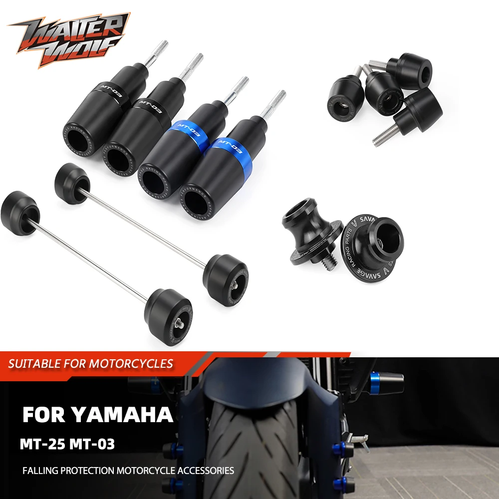 Para yamaha MT-25 MT-03 mt25 mt03 quadro slider eixo da roda garfo slider guarda swingarm carretéis sliders paralama crash protector 2025