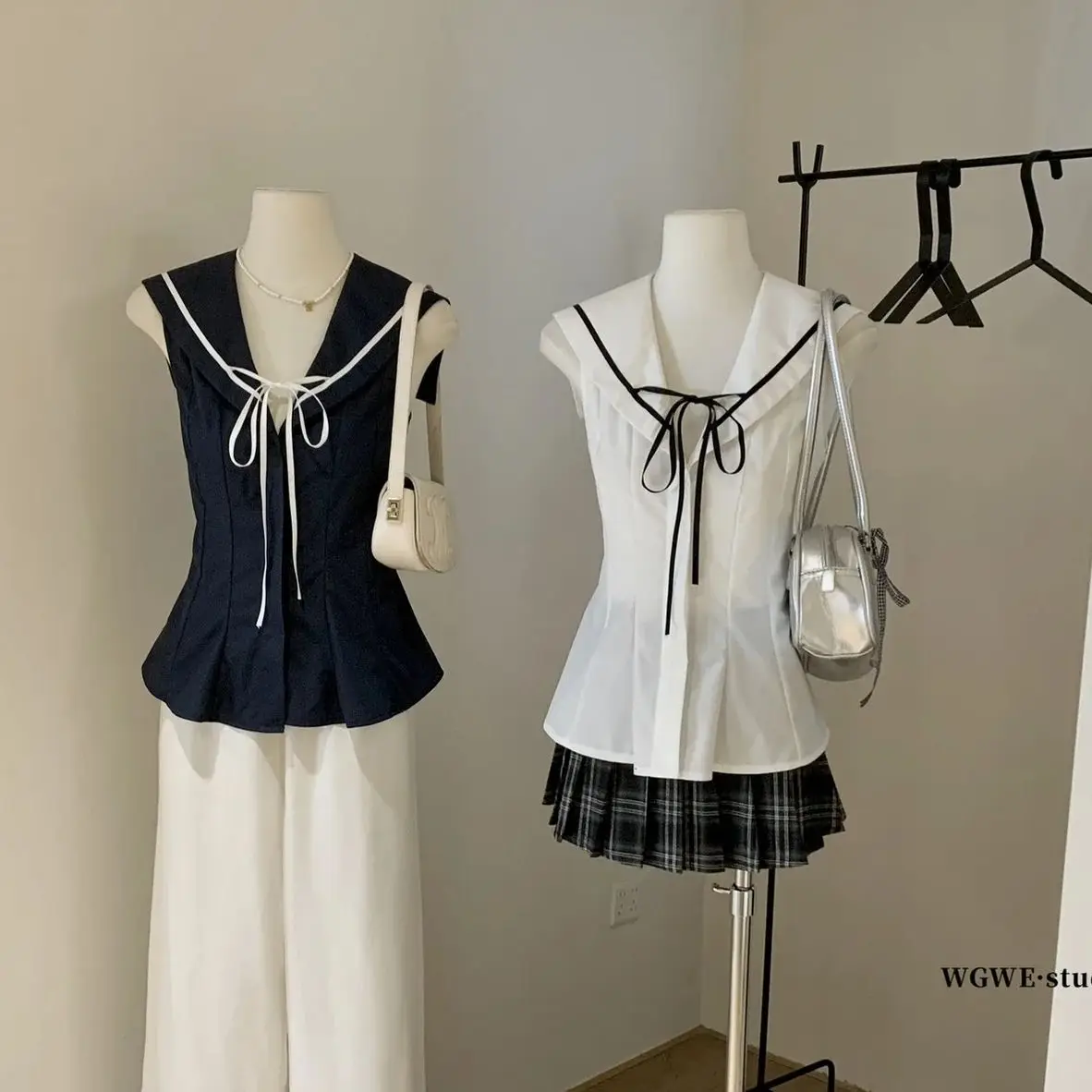 

2025 Summer new spicy girl temperament versatile loose casual sloping shoulder one shoulder striped T-shirt women's top