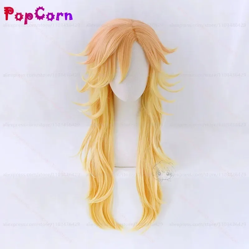 qq28LQDouma Unisex Golden Orange Gradient Wig Cosplay Anime Heat Resistant Synthetic Wigs for Daily Party Costume