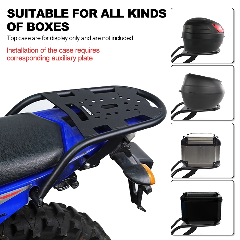 Motorcycle Black Steel Rear Luggage Carrier Rack Fit For Yamaha XT250 XT 250 2008-2025 Cargo Rack Storage Top Case Support
